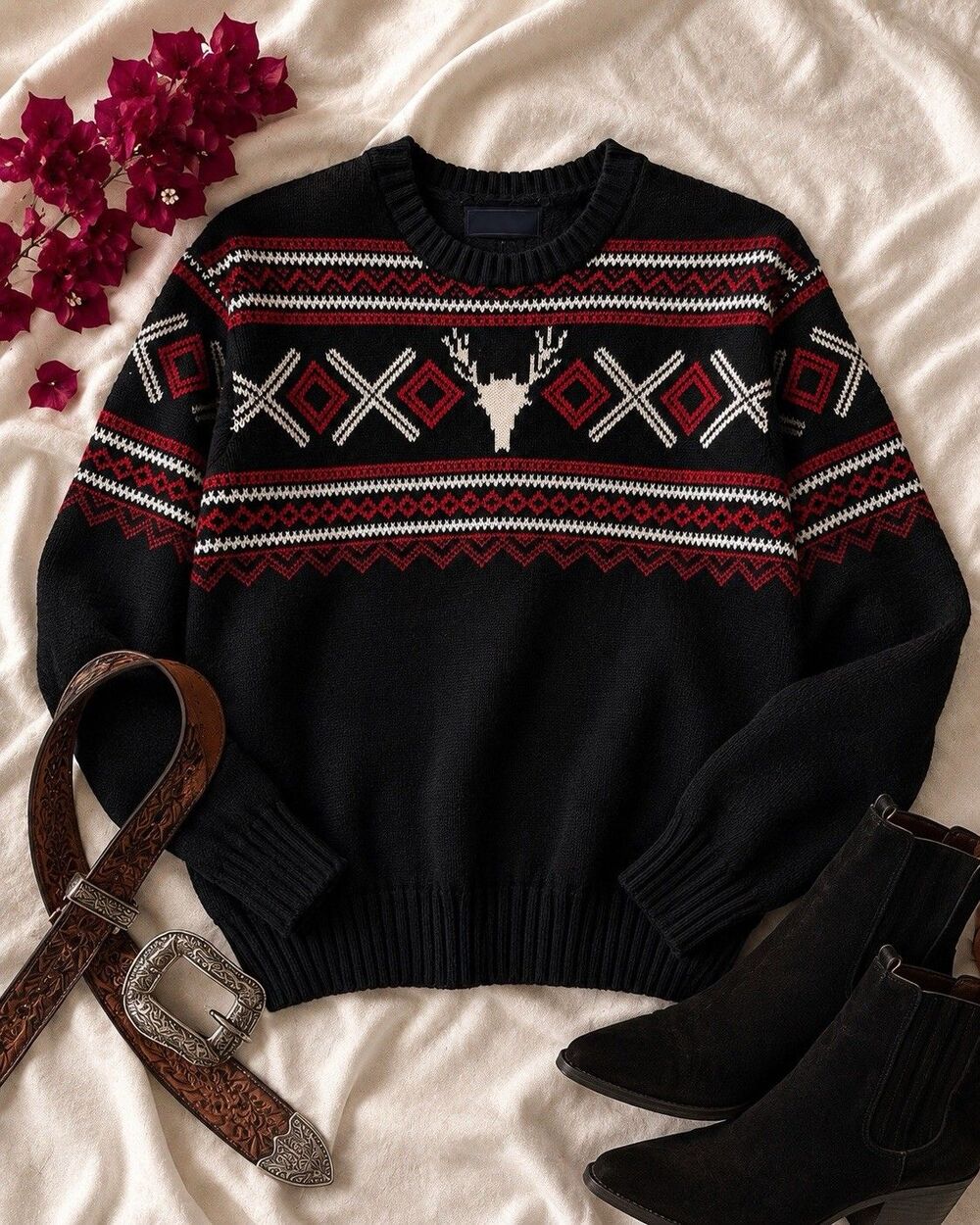 A substantial 100% cotton knit sweater from American Living featuring a bold Sou